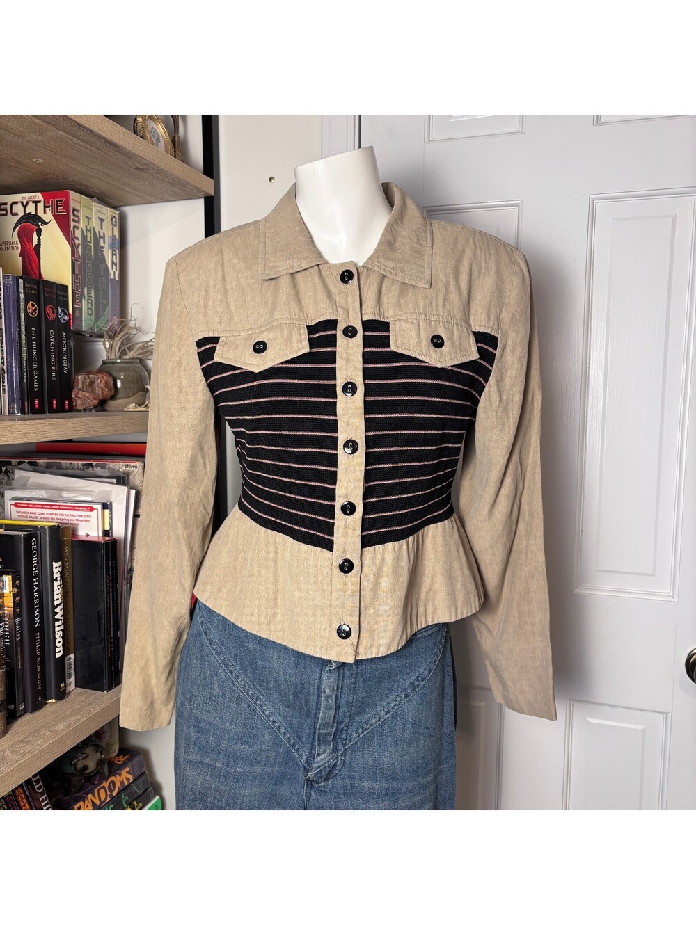 Vintage Peplum Button Up Blazer Jacket